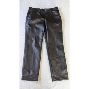 ROBERT RODRIGUEZ Pants Size 12 Faux Leather Straight Leg Zip Tab‎ Luxury Women